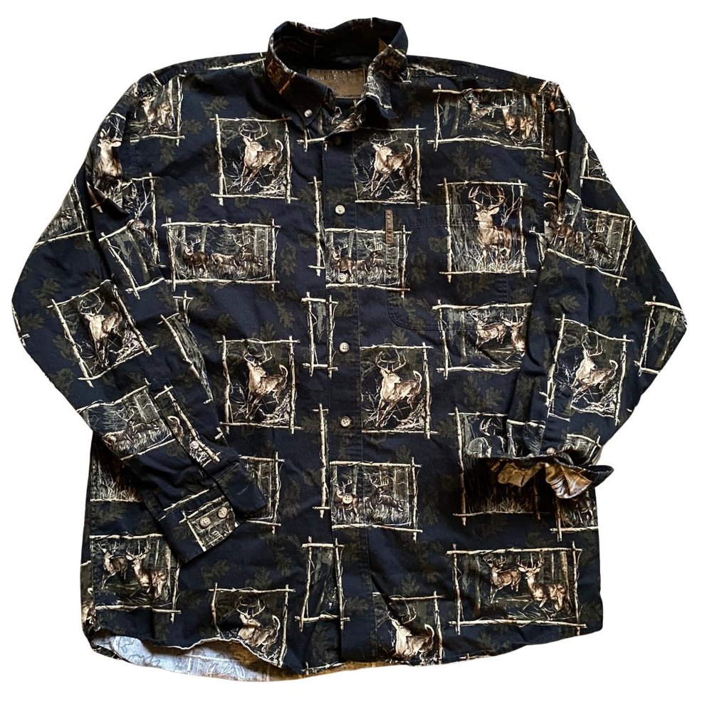 Deer Print Button Down Shirt